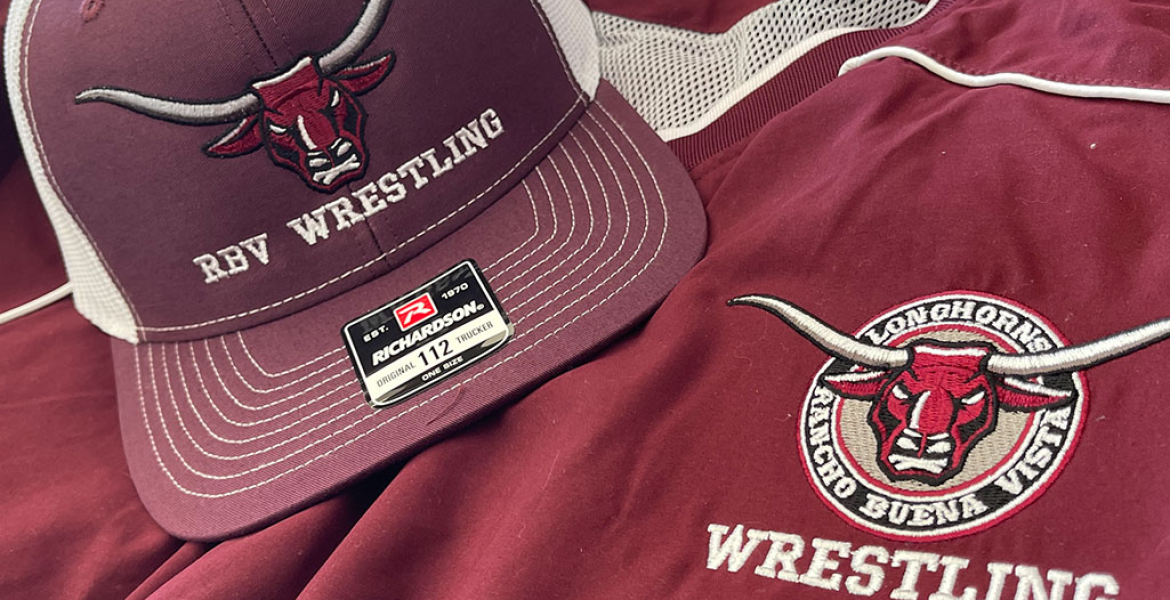 Rancho Buena Vista High School Spirit Wear Wrestling Team Jacket and Hat